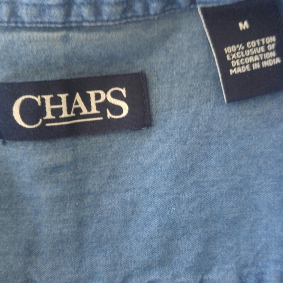 Denim blue long sleeve button down shirt - Picture 2 of 3